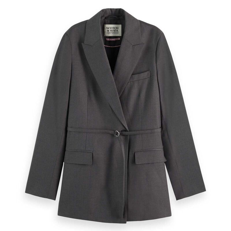 Scotch & Soda Tropical Wool Boyfriend Blazer With Belt image number 0